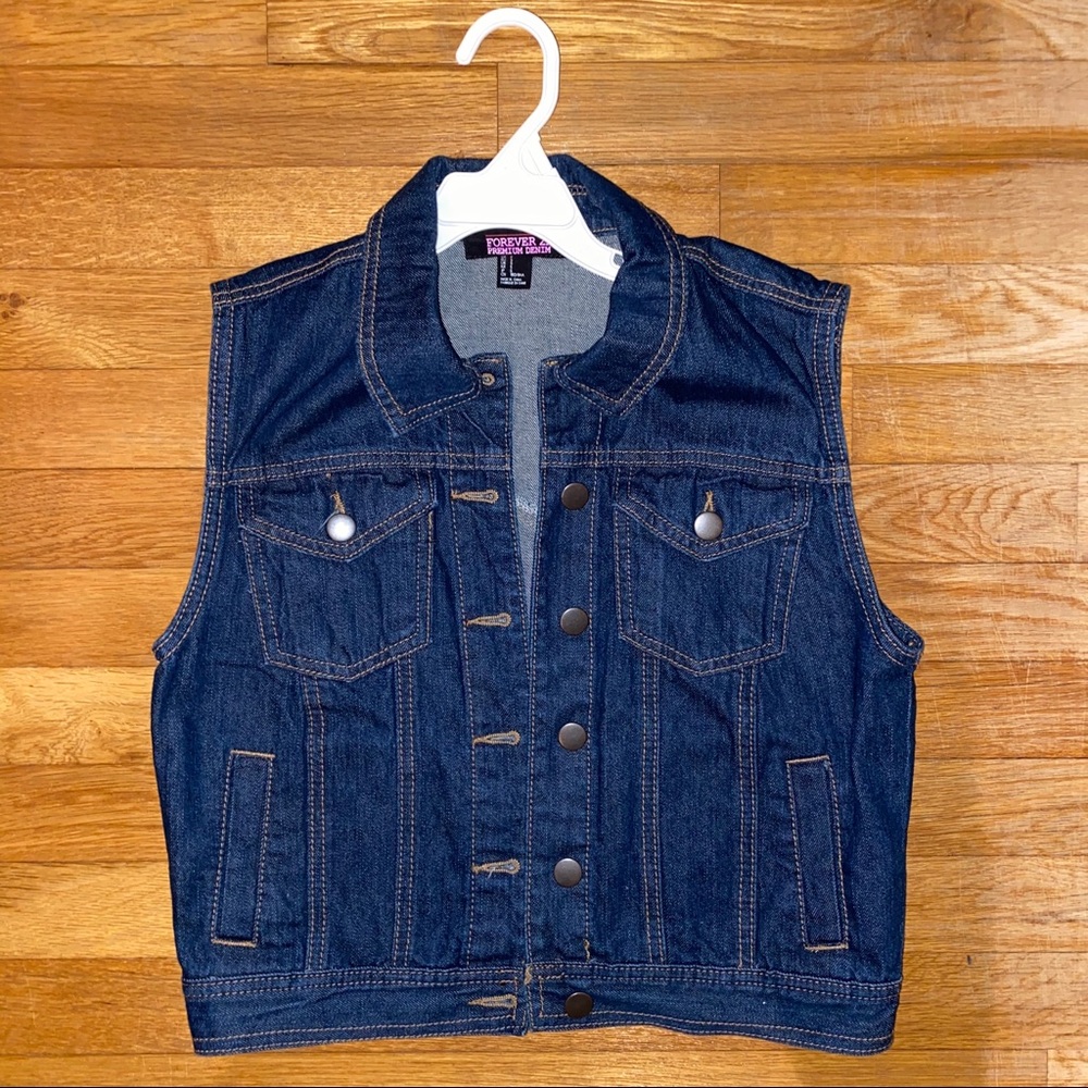 Denim Crop Vest